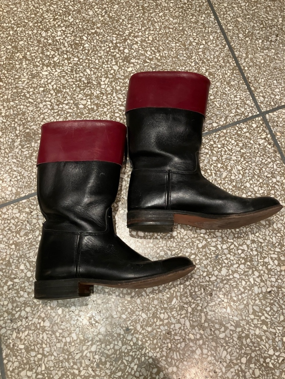Black Leather Mid-Calf Boots E. Vogel